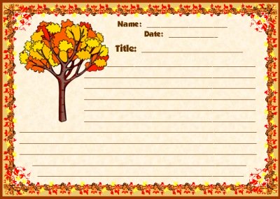 Fall and Autumn Creative Writing Printable Worksheets