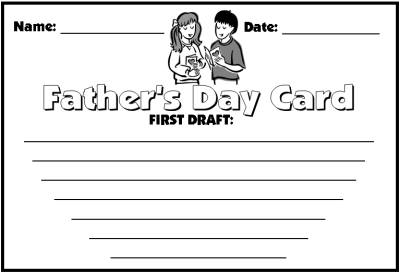 Father's Day First Draft Printable Worksheets