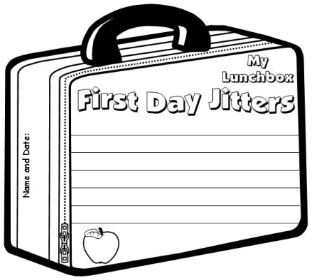 First Day Jitters Lunch Box Writing Templates