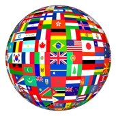 World Globe With Flags