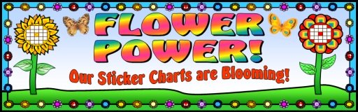 Spring Flower Power Banner for Bulletin Boards