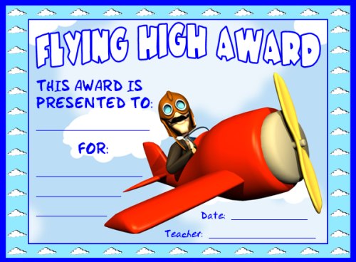 Flying High Achievement Award Certificate