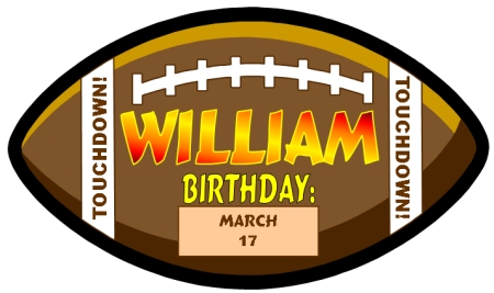 Student Happy Birthday Football Bulletin Board Display Set with a Sports Theme