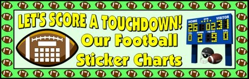 Elementary Student Football Sports theme sticker charts and templates