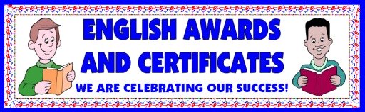 Free English Awards and Certificates for Elementary School Students