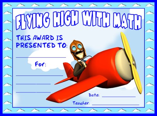 Free Flying High With Math Award Certificate