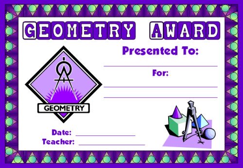 Free Geometry Math Award Certificate For Students