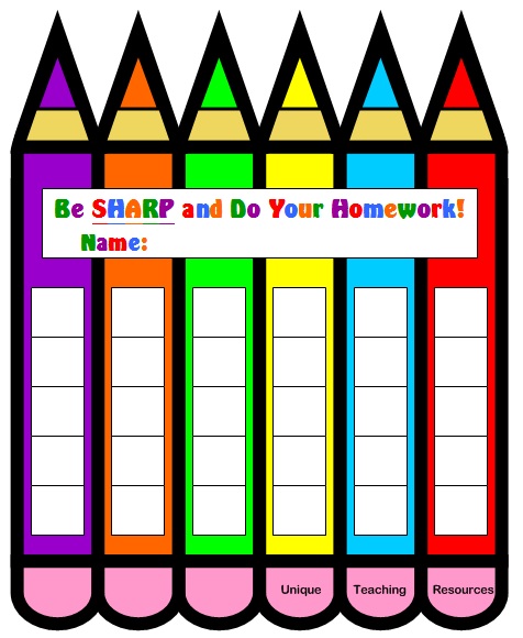 Free Homework Sticker Chart Templates For Teachers