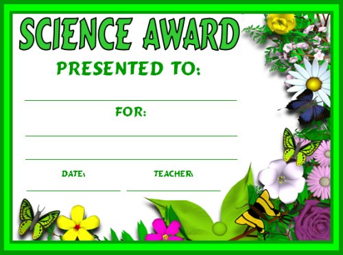 Free Science Study of Plants Award Certificate