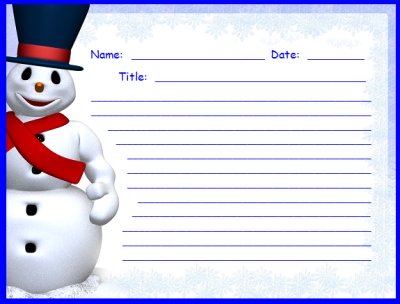 Free Frosty the Snowman Printable Worksheets for Creative Writing