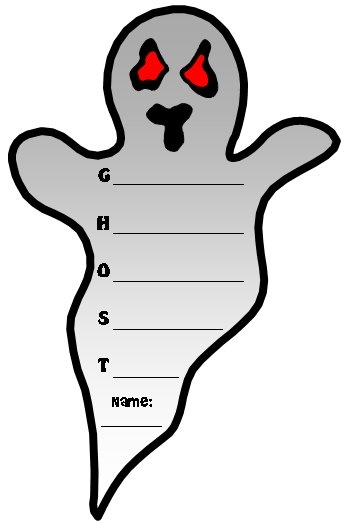 Halloween Ghost Acrostic Poems Writing Template