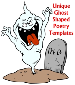 Ghost Shaped Writing Templates for Halloween Poems