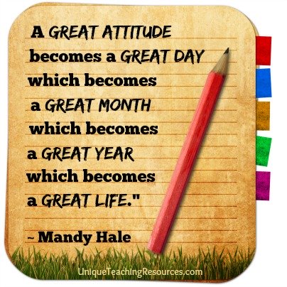 A great attitude becomes a great day - Mandy Hale motivational quote