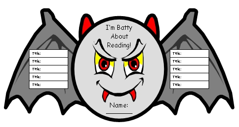 Halloween Bat Reading Sticker Chart Template For Elementary Students