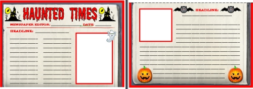 Halloween Times Newspaper Worksheets