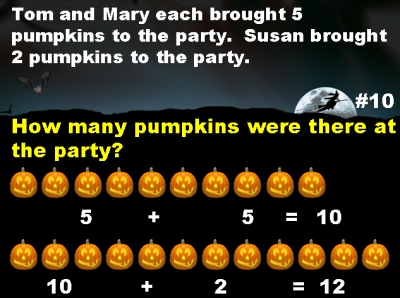 Halloween Math Powerpoint Presentation and Lesson Plans for Elementary School Teachers for Word Problems