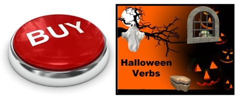 Halloween Past and Present Tense Verbs Powerpoint Presentation Buy Now Button