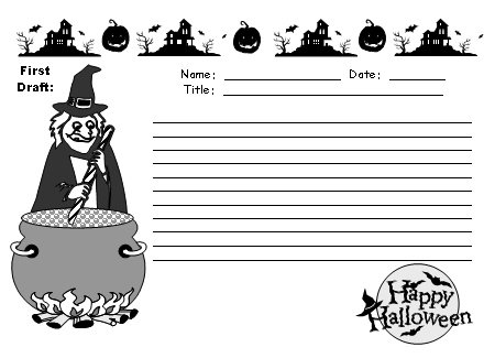 Halloween Creative Writing First Draft Worksheets