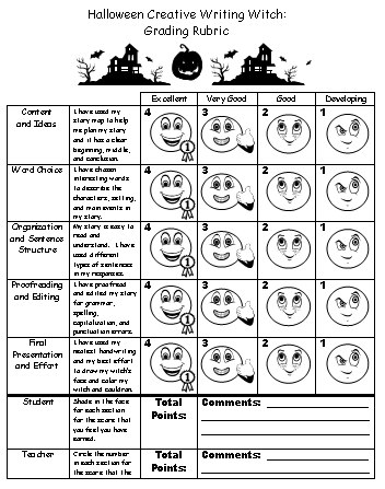 Halloween Grading Rubric Writing Creative Writing Project