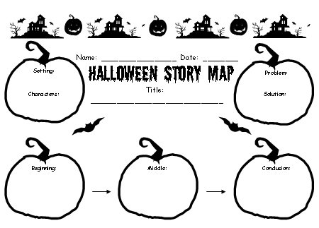 Halloween Creative Writing Lesson Plans Story Map Printable Worksheet