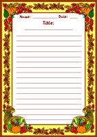 Fall Harvest November Writing Prompts Printable Worksheet