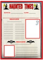 Halloween Haunted Times Newspaper Writing Templates