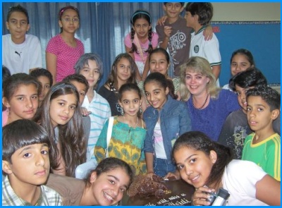 Heidi McDonald Teacher Students In Bahrain Bayan School