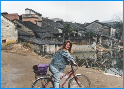 Heidi McDonald Teacher Biking in China