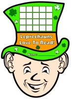 Leprechaun March Reading Sticker Chart for St. Patrick's Day