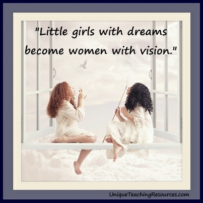 Quotes About Children:  Little girls with dreams become women of vision.