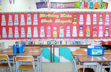 Main Character Book Report Projects Bulletin Board Display of Birthday Cake Templates