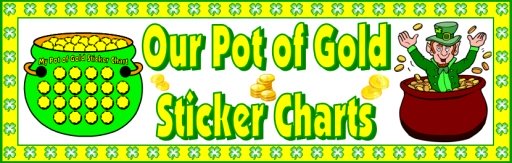 Pot of Gold St. Patrick's Day Bulletin Board Display Sticker Chart Set