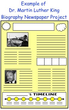 Dr Martin Luther King Jr Newspaper Biography Project For Students