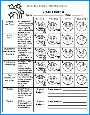 Star Grading Rubric Meet the Stars of Our Classroom