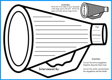 Back to School Creative Writing Megaphone Circus Templates and Worksheets