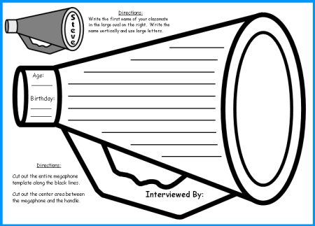 First Day of School Activity and Activities Creative Writing Megaphone Circus Templates