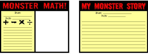 Monster Math Student Worksheets 2