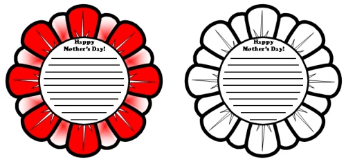 Mother's Day Flower Templates and Worksheets