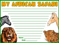 African Safari Creative Writing Printable Worksheets