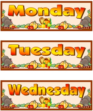Thanksgiving and November Printable Worksheets Calendar