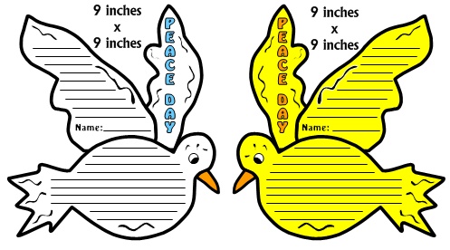 Peace Day Dove Shaped Creative Writing Templates