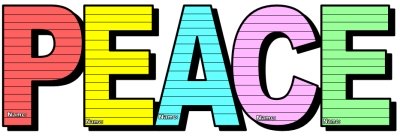 Peace Day Colorful Rainbow Letter Templates