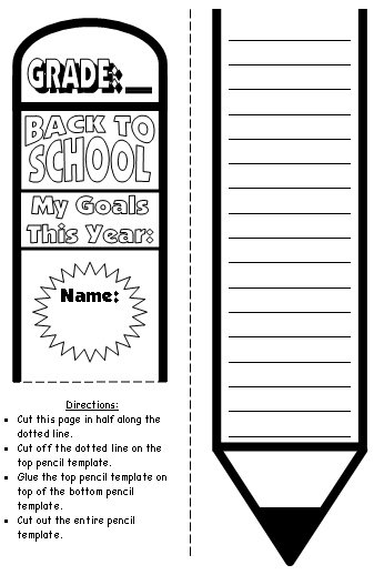 Our Goals for New School Year Pencil Writing Templates for Elementary School Students