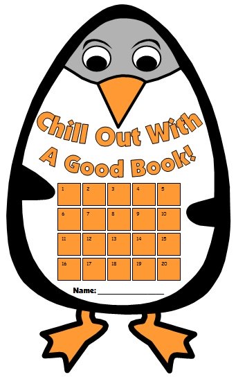 Penguin Reading Sticker Charts and Templates for Winter