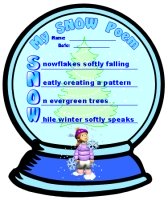 Winter Snow Acrostic Poem and Poetry Templates