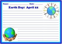 Earth Day April 22 Writing Printable Worksheets for Language Arts