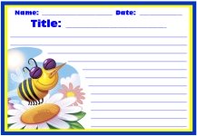 Spring Busy Bees Writing Printable Worksheets for Language Arts