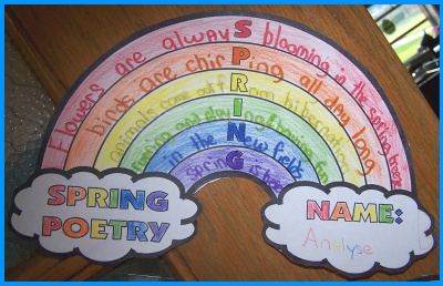 Spring Rainbow Poem Example Photograph of Student Project