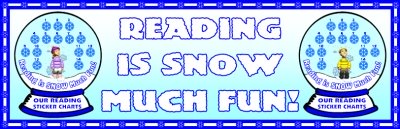 Reading Sticker Charts Winter Snow Globes Bulletin Board Display Banner