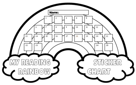 Reading Rainbow Student Sticker Charts and Templates